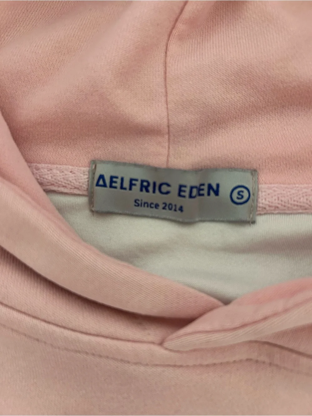 Aelfric Eden Pink Pullover Hoodie with Dark Pink Cartoon Graphic/ S